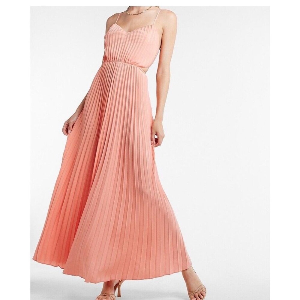Express Coral Side Cutouts Formal Maxi Dress